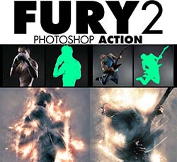 极品PS动作－火光四射(含高清视频教程)：Fury 2 Photoshop Action